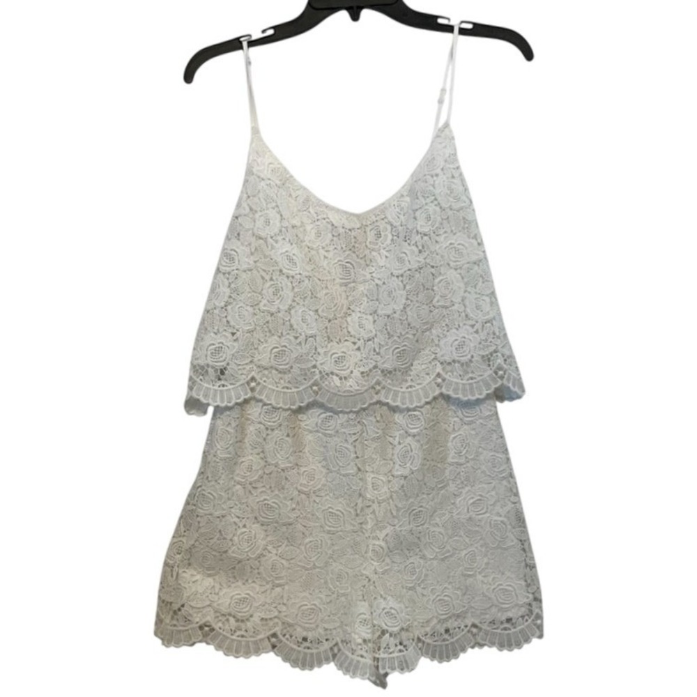 Forever 21 Lace Romper Small White